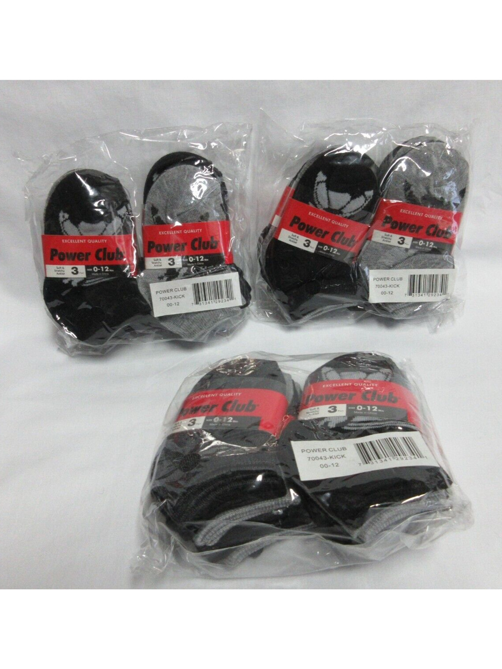 36 Pairs Power Club LIL BOYS USA Gray/Black Sports Cotton Ankle Socks Size 0/12